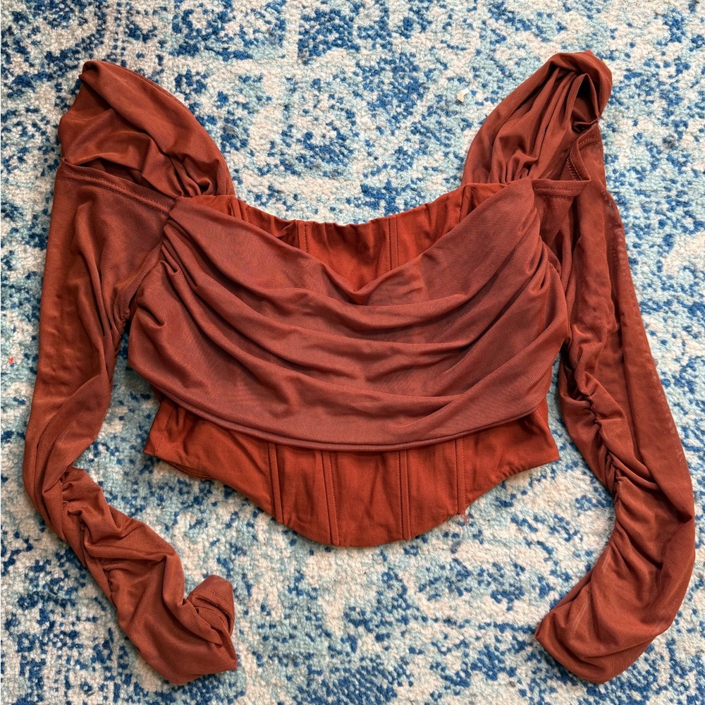 Rust Long Sleeve Going Out Top